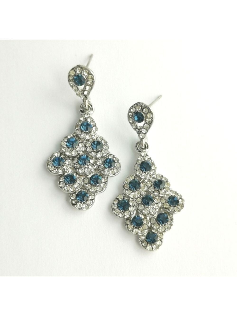 London Blue Topaz Swarovski Crystal Chandelier Earrings